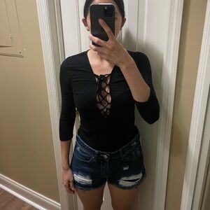 Long sleeve black bodysuit